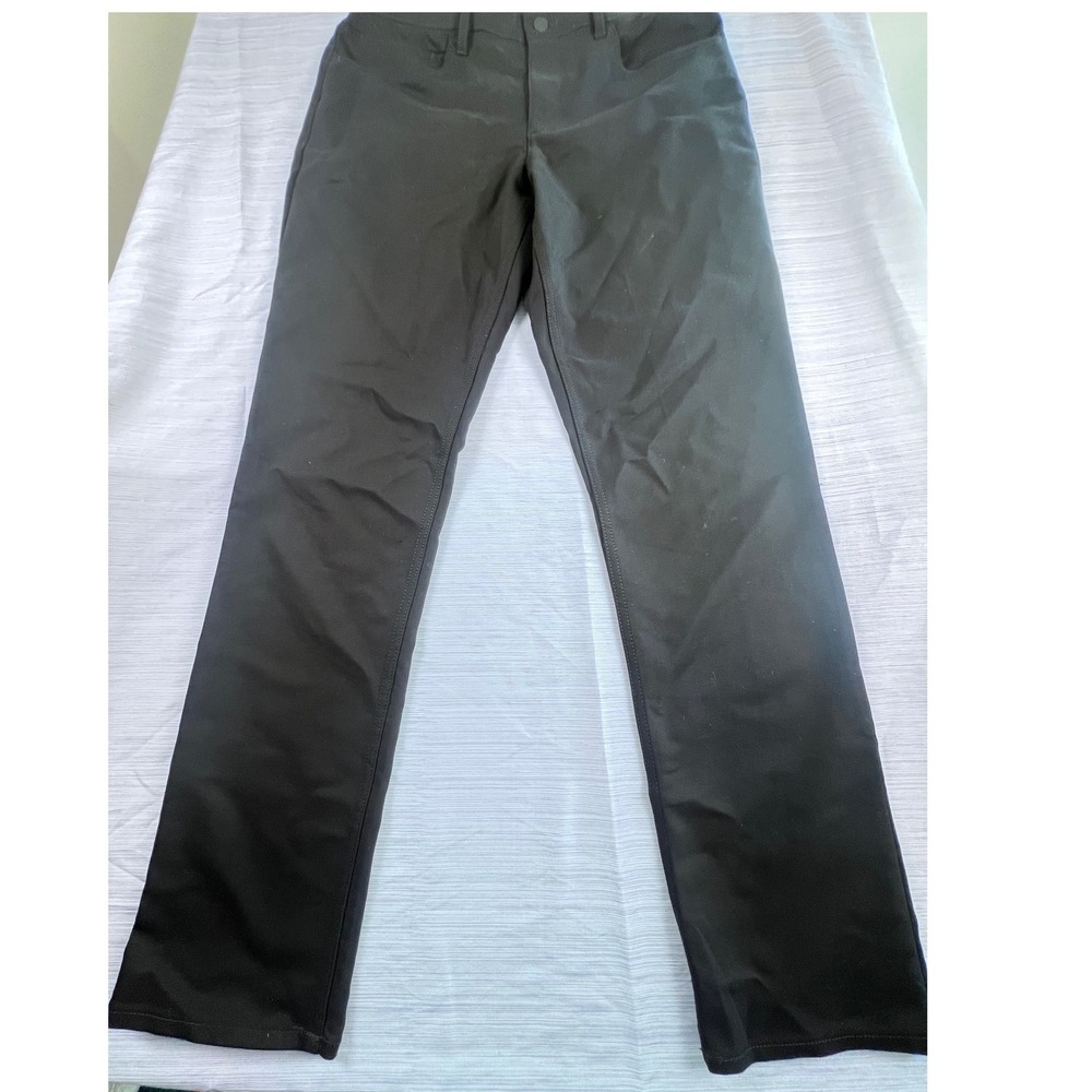 Calvin Klein Mens Black Slim Fit 5-Pocket Pants 32x32 Business Casual Trousers